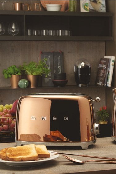 SMEG 50' Style Rose Gold Bakır Rengi İki Dilimli Ekmek Kızartma Makinesi TSF01RGEU