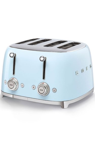 SMEG Pastel Mavi 4*1 Hazneli 50' Style Ekmek Kızartma Makinesi TSF03PBEU