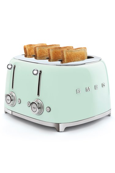 SMEG Pastel Yeşil 4*1 Hazneli 50' Style Ekmek Kızartma Makinesi TSF03PGEU