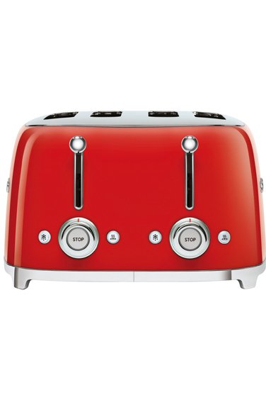 SMEG Kırmızı 4*1 Hazneli 50' Style Ekmek Kızartma Makinesi TSF03RDEU